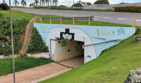 O túnel da ciclovia que passa sob a rodovia BR-470 terá interrupção parcial em seu acesso